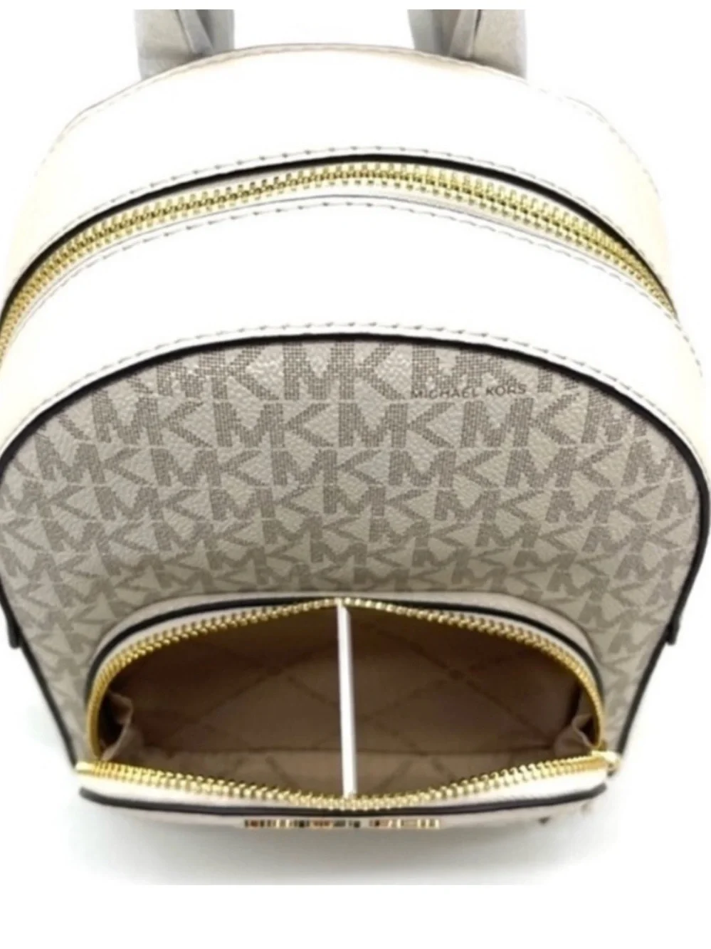 Michael Kors Jaycee Extra Small Convertible Zip Packet Backpack Cream/White